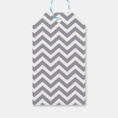 Grijs & Wit Dikke Chevron Huwelijk Verjaardag V2 Cadeaulabel (Achterkant)