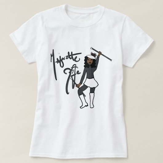 Grijs Wit Draai Meisje T-Shirt (Design voorkant)