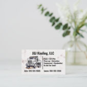 Grijs Wit Dump Truck Visitekaartje (Staand voorkant)