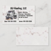 Grijs Wit Dump Truck Visitekaartje (Voorkant / Achterkant)