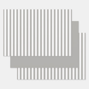 Grijs Wit Eenvoudig Stripes Patroon Geometrisch Inpakpapier Vel