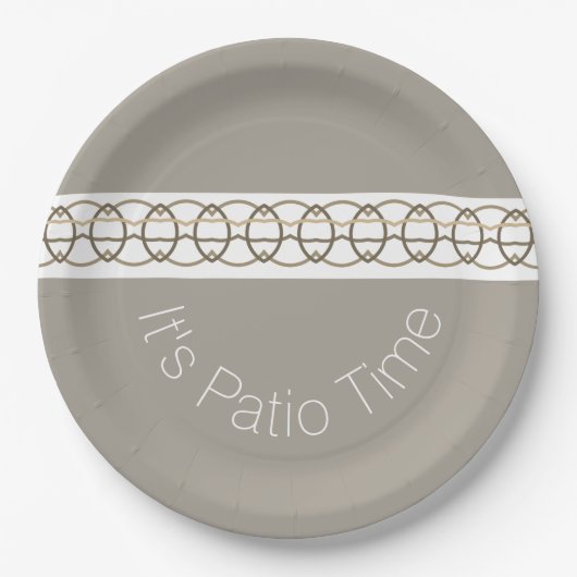 Grijs wit en beige papieren bordje (Voorkant)
