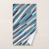 Grijs, wit en blauw lijnpatroon bad handdoek (Handdoek)