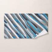 Grijs, wit en blauw lijnpatroon bad handdoek (Handdoek)