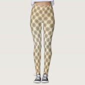 Grijs, Wit, en Geel Mandellapatroon Leggings (Voorkant)
