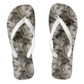 Grijs, Wit en Gouden Marmer Abstract Teenslippers (Voetbed)