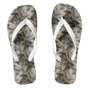 Grijs, Wit en Gouden Marmer Abstract Teenslippers