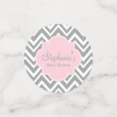 Grijs, wit en pastel Roze Baby shower Confetti (Kleine voorkant)