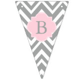 Grijs, wit en pastel Roze Baby shower Vlaggetjes (Derde vlag)