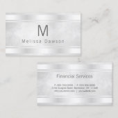 Grijs Wit en Zilveren Bar Borders Professional Visitekaartje (Voorkant / Achterkant)