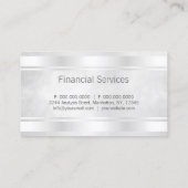 Grijs Wit en Zilveren Bar Borders Professional Visitekaartje (Achterkant)