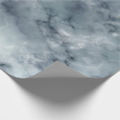 Grijs Wit en Zwart Marmer Patroon Cadeaupapier (Hoek)