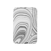 Grijs, wit en zwart Moderne Abstracte schelpen Badmat (Voorkant Verticaal)