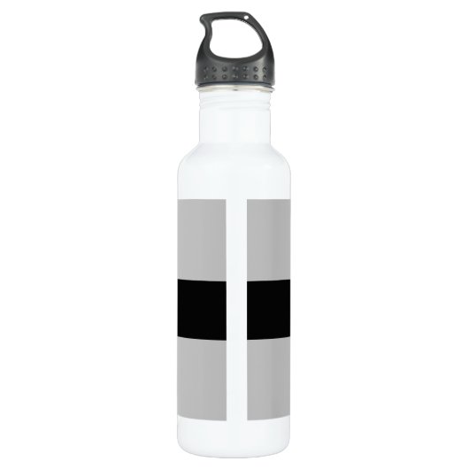 Grijs wit en zwart stijlvol modern monogram waterfles  (Achterkant)