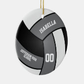 Grijs, wit en zwart volleybal keramisch ornament (Rechts)