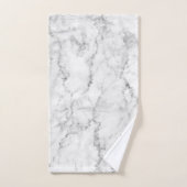 Grijs & Wit Faux Marmeren Steen Bad Handdoek (Handdoek)