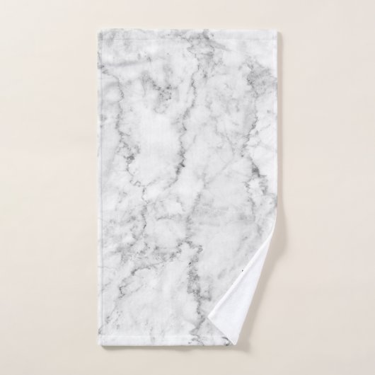Grijs & Wit Faux Marmeren Steen Bad Handdoek (Handdoek)