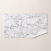 Grijs & Wit Faux Marmeren Steen Bad Handdoek (Handdoek)