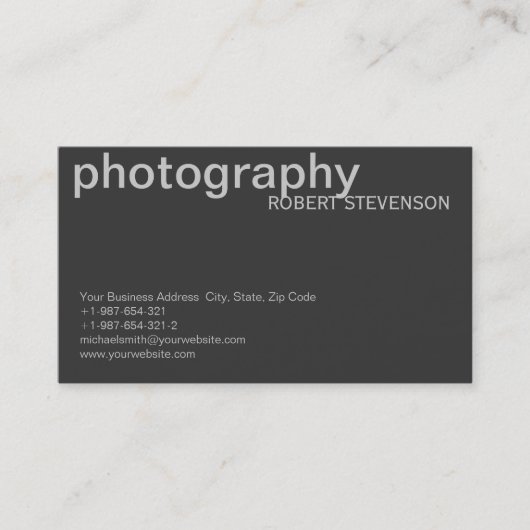 Grijs Wit Fotograaf Visitekaartje (Voorkant)
