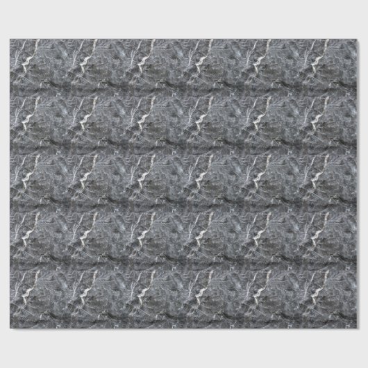 Grijs Wit Geaderd Steen Oppervlak Cadeaupapier (Vlak)