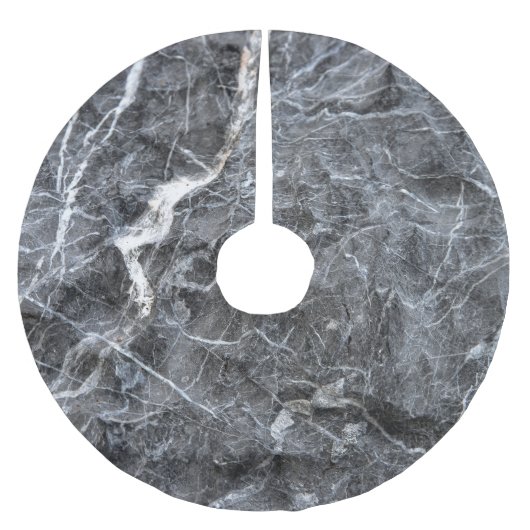 Grijs Wit Geaderd Steen Oppervlak Kerstboom Rok (Voorkant)