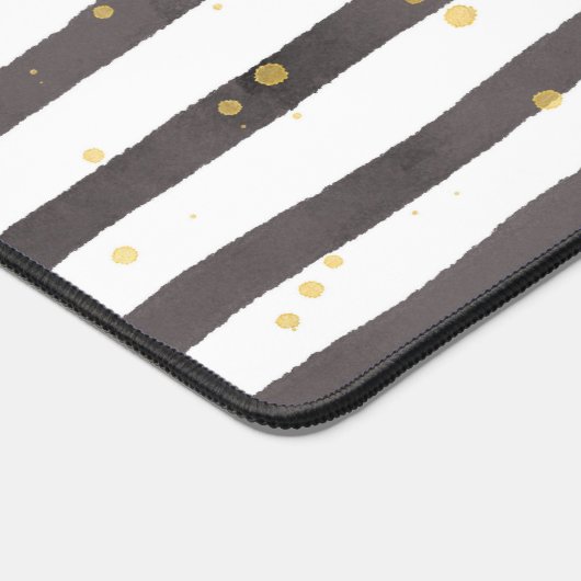 Grijs Wit Geel Polka Dot Bureaumat (Hoek)