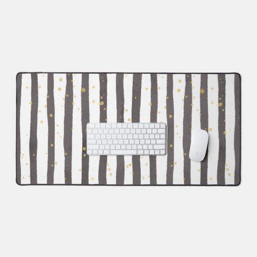 Grijs Wit Geel Polka Dot Bureaumat (Keyboard & Muis)