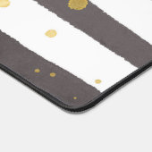 Grijs Wit Geel Polka Dot Bureaumat (Hoek)