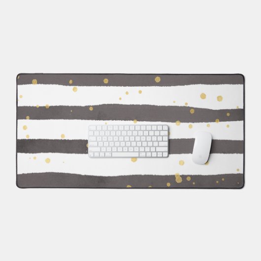 Grijs Wit Geel Polka Dot Bureaumat (Keyboard & Muis)
