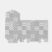 Grijs Wit Gemengde Patchwork Ontwerp Bedankdoosjes (Uitgevouwen)