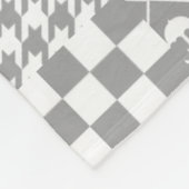 Grijs Wit Gemengde Patchwork Ontwerp Fleece Deken (Hoek)