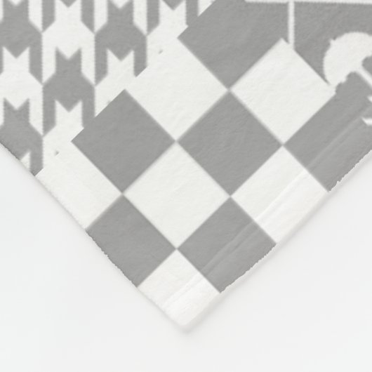 Grijs Wit Gemengde Patchwork Ontwerp Fleece Deken (Hoek)