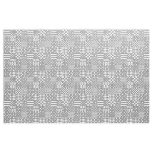Grijs Wit Gemengde Patchwork Ontwerp Stof (Yard (91,4 cm))