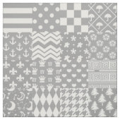 Grijs Wit Gemengde Patchwork Ontwerp Stof (Swatch)