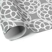 Grijs Wit geometrisch naadloos patroon Cadeaupapier (Rol Hoek)