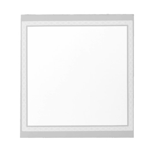 Grijs & Wit geometrische rand Notitieblok (Voorkant)
