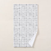 Grijs Wit Geruit Strepen  Bad Handdoek (Handdoek)