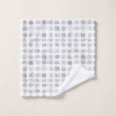 Grijs Wit Geruit Strepen  Bad Handdoek (Wasdoekje)