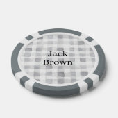 Grijs Wit Geruit Strepen Poker Chips (Enkel)
