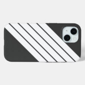 Grijs Wit Gestreept 70s 80s Classic Retro Stripes Case-Mate iPhone Case (Achterkant (horizontaal))