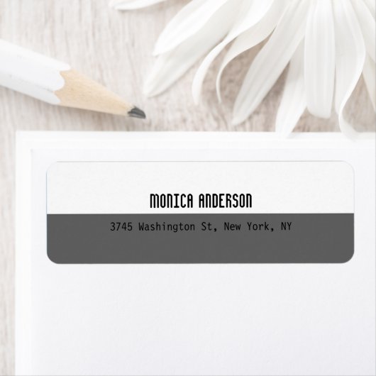 Grijs Wit Gestreept Professioneel Hedendaags Etiket (Insitu)