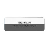 Grijs Wit Gestreept Professioneel Hedendaags Etiket (Voorkant)