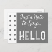 Grijs wit, gewoon een briefje om hallo te zeggen briefkaart (Voorkant / Achterkant)