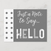 Grijs wit, gewoon een briefje om hallo te zeggen briefkaart (Voorkant)