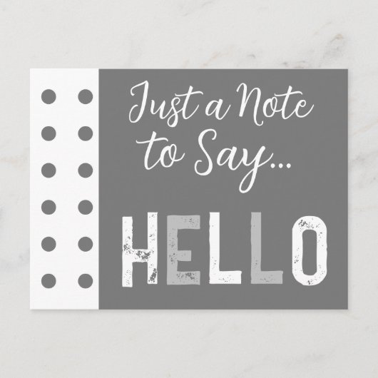 Grijs wit, gewoon een briefje om hallo te zeggen briefkaart (Voorkant)