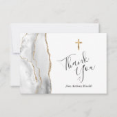Grijs Wit Goud Agaat Eerste Communie Bedankt (Voorkant)