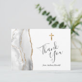 Grijs Wit Goud Agaat Eerste Communie Bedankt (Staand voorkant)