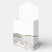 Grijs Wit Goud Agaat Script Eerste Communie Bedankdoosjes (Geopend)