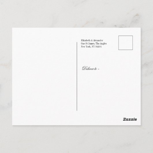 Grijs & Wit Goud Deco Lijnen Save The Date Wedding Briefkaart (Achterkant)