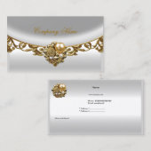 Grijs Wit Goud Elegant Boutique Goud Profiel Visitekaartje (Voorkant / Achterkant)